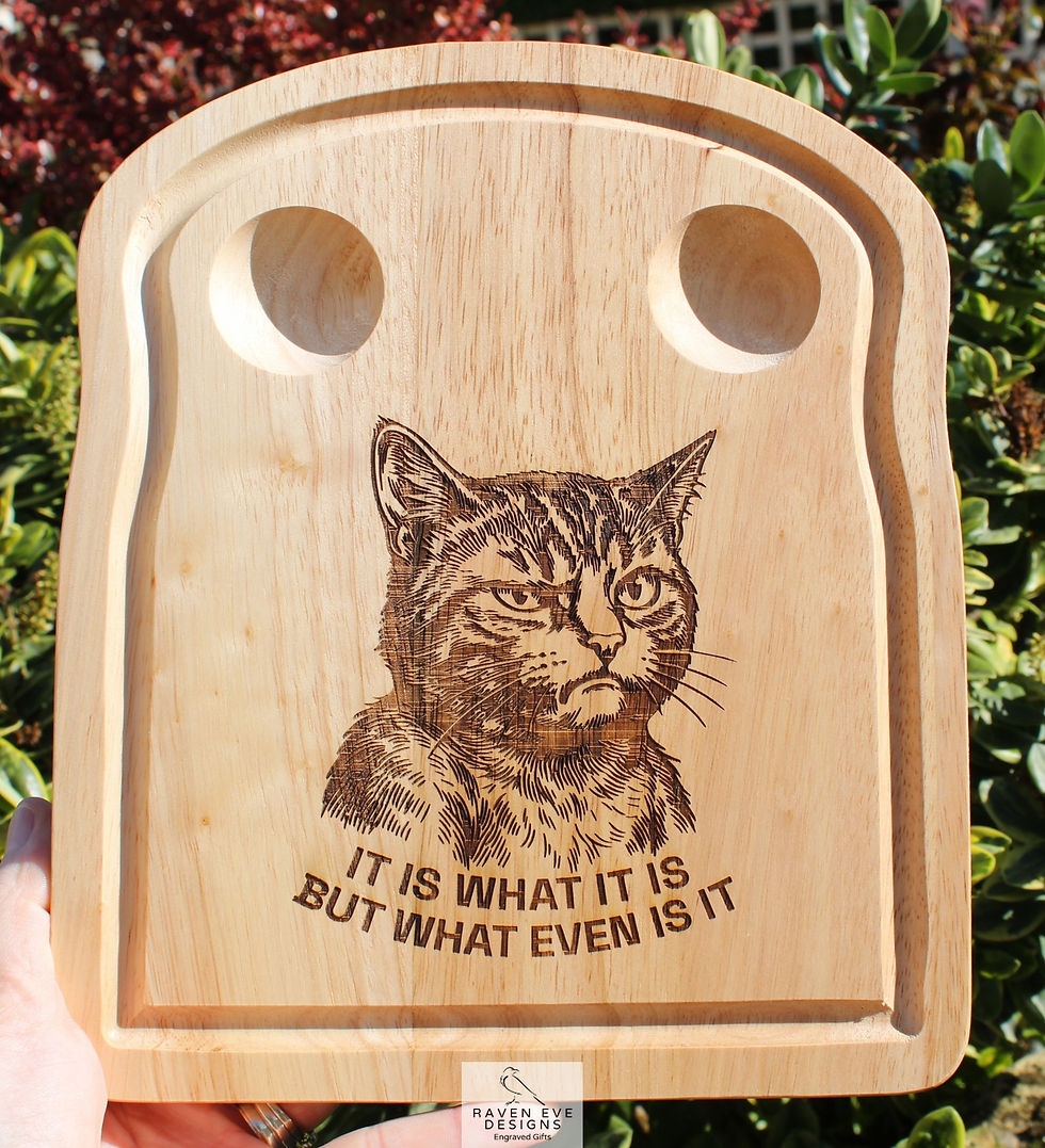'It Is What It Is But What Even Is It' Engraved Wooden Toast Shaped Egg Board