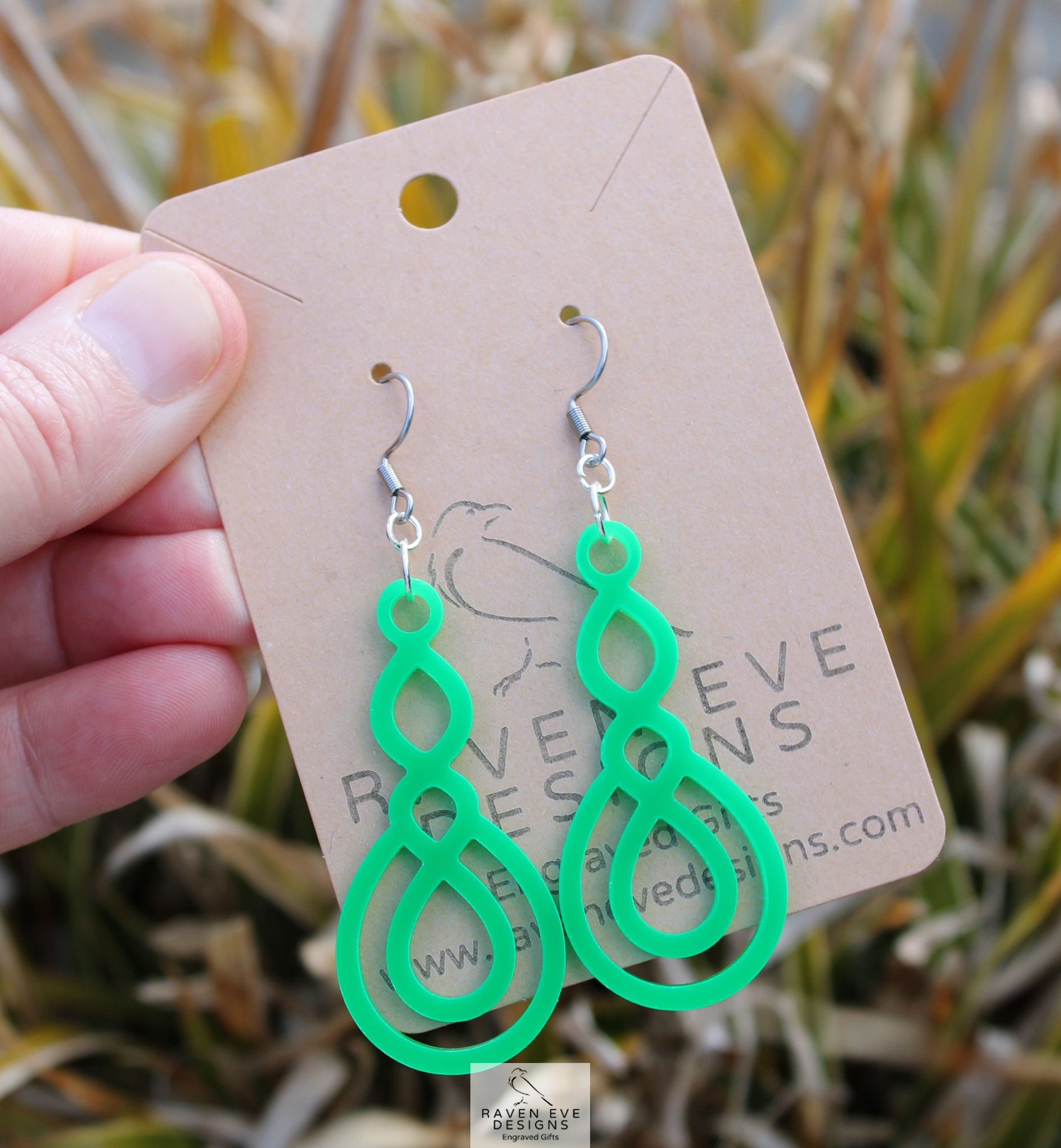 'Teardrop Loop' Laser Cut Acrylic Earrings