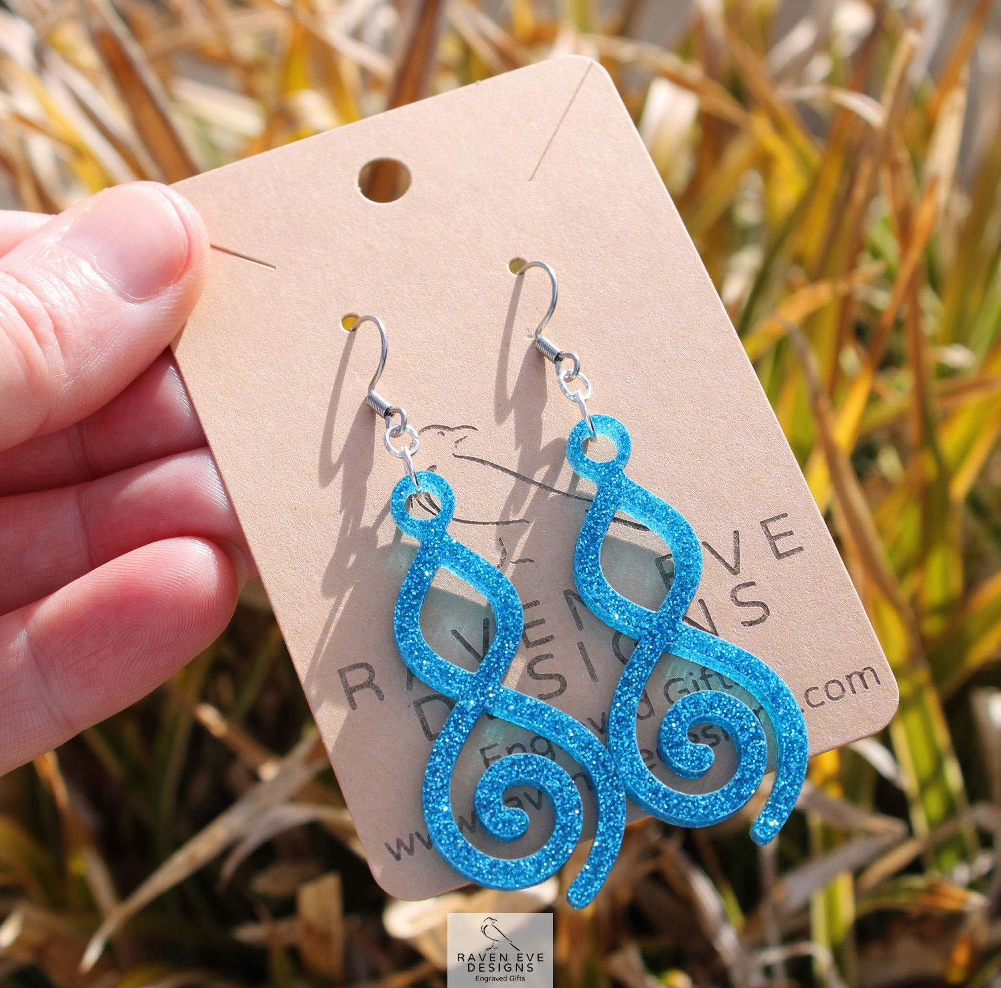 'Open Swirl' Laser Cut Acrylic Earrings