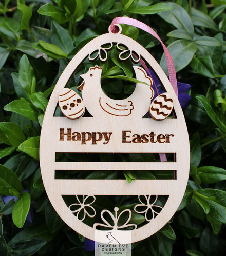 Engraved Gifts Egg Shaped Easter Engraved Wooden Money Holder