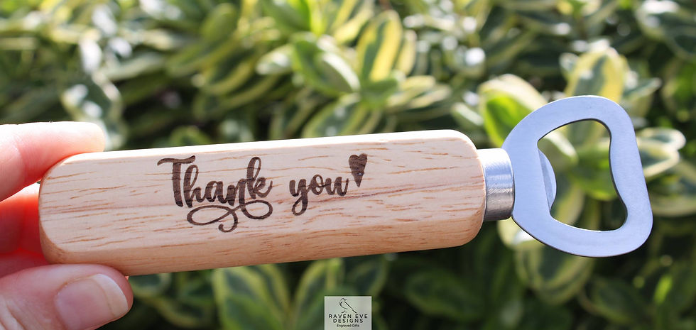 'Thank You' Engraved Wooden Bottle Opener
