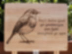 'Robins Appear When Loved Ones Are Near' Welsh Engraved Wooden Folding Table