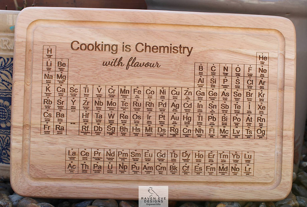'Cooking Is Chemistry With Flavour' Engraved Wooden Rectangle Board