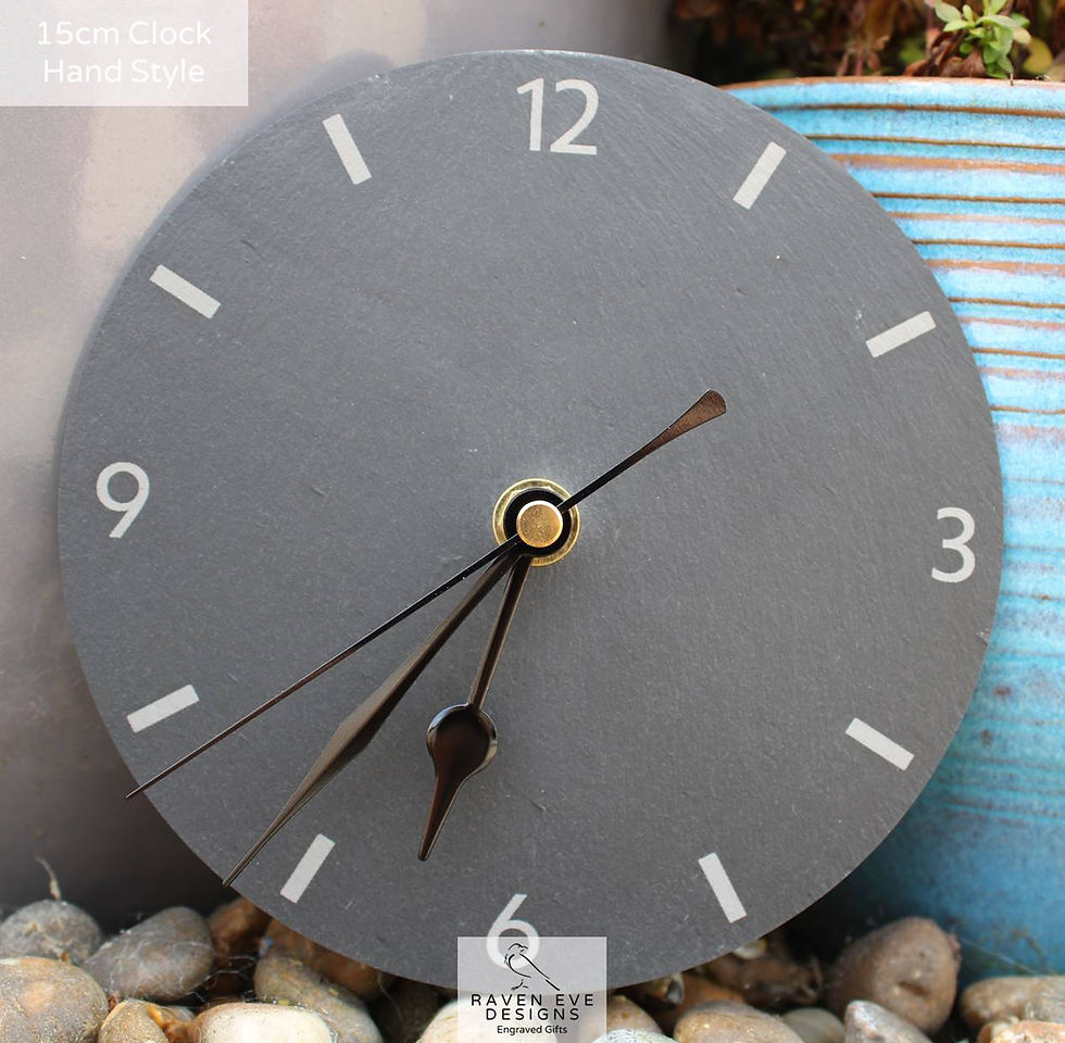Thumbnail: Personalised 'Numbers & Markers' Engraved Welsh Slate Clock