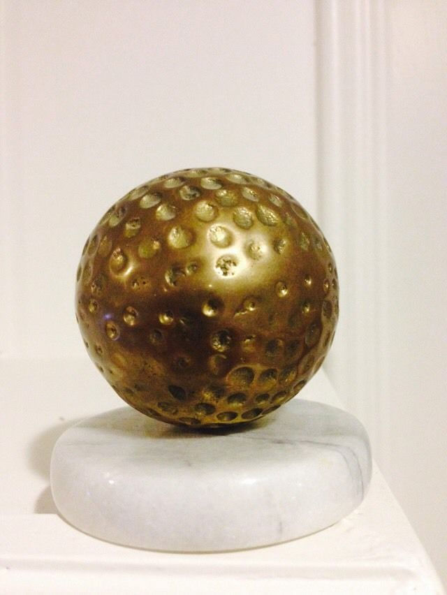 Thumbnail: Vintage Brass Golf Ball on Marble base