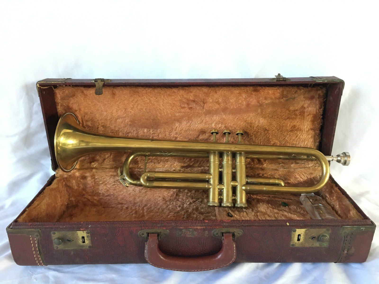 Vintage 1920's Brass Serenader Trumpet with Original Case.