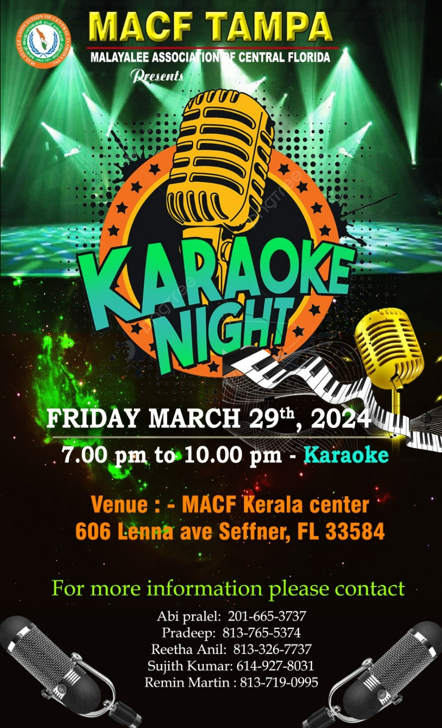 MACF Karaoke Night - March 2024 | MACF Tampa Website