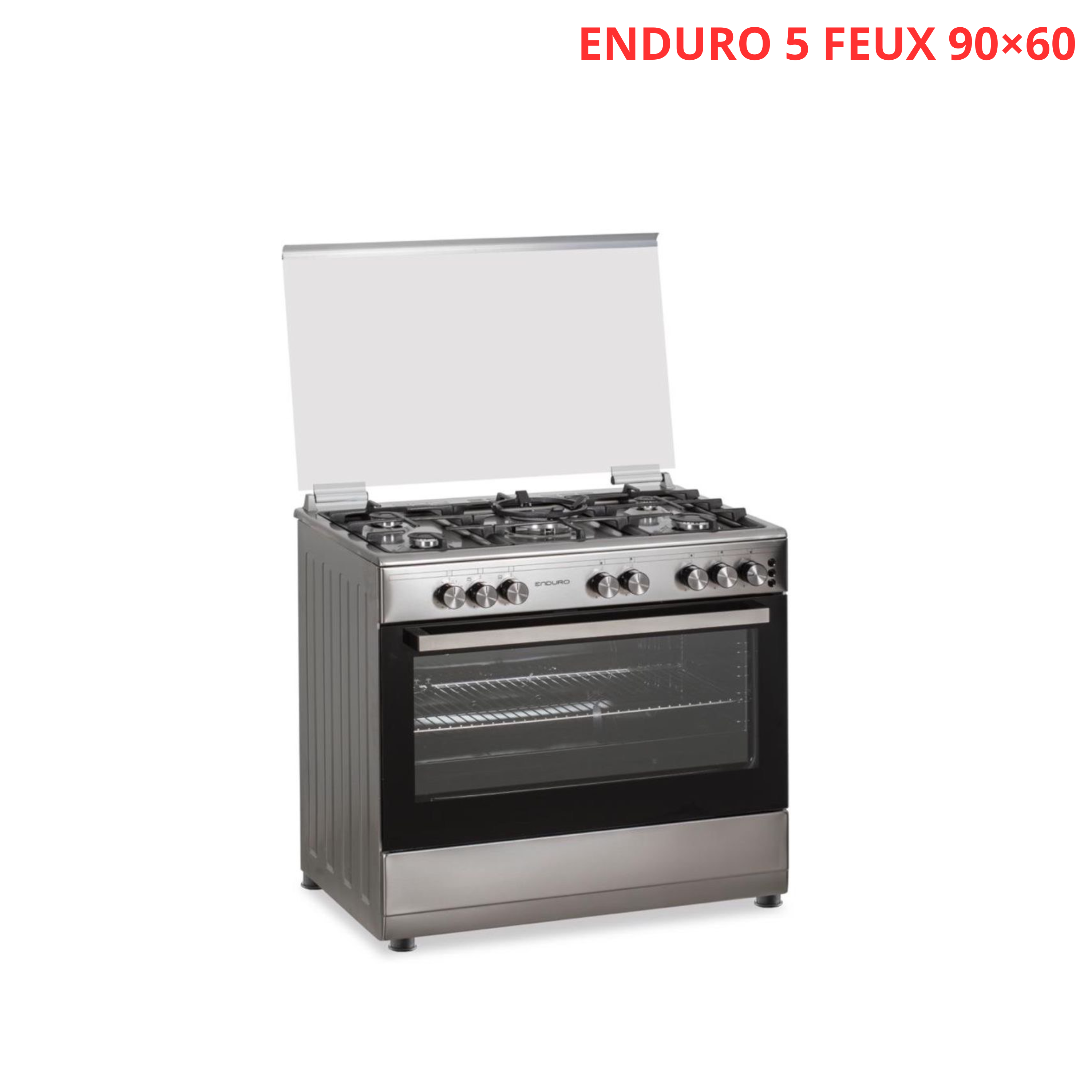 Cuisinière ENDURO 5 feux 90×60 INOX 90 MIS