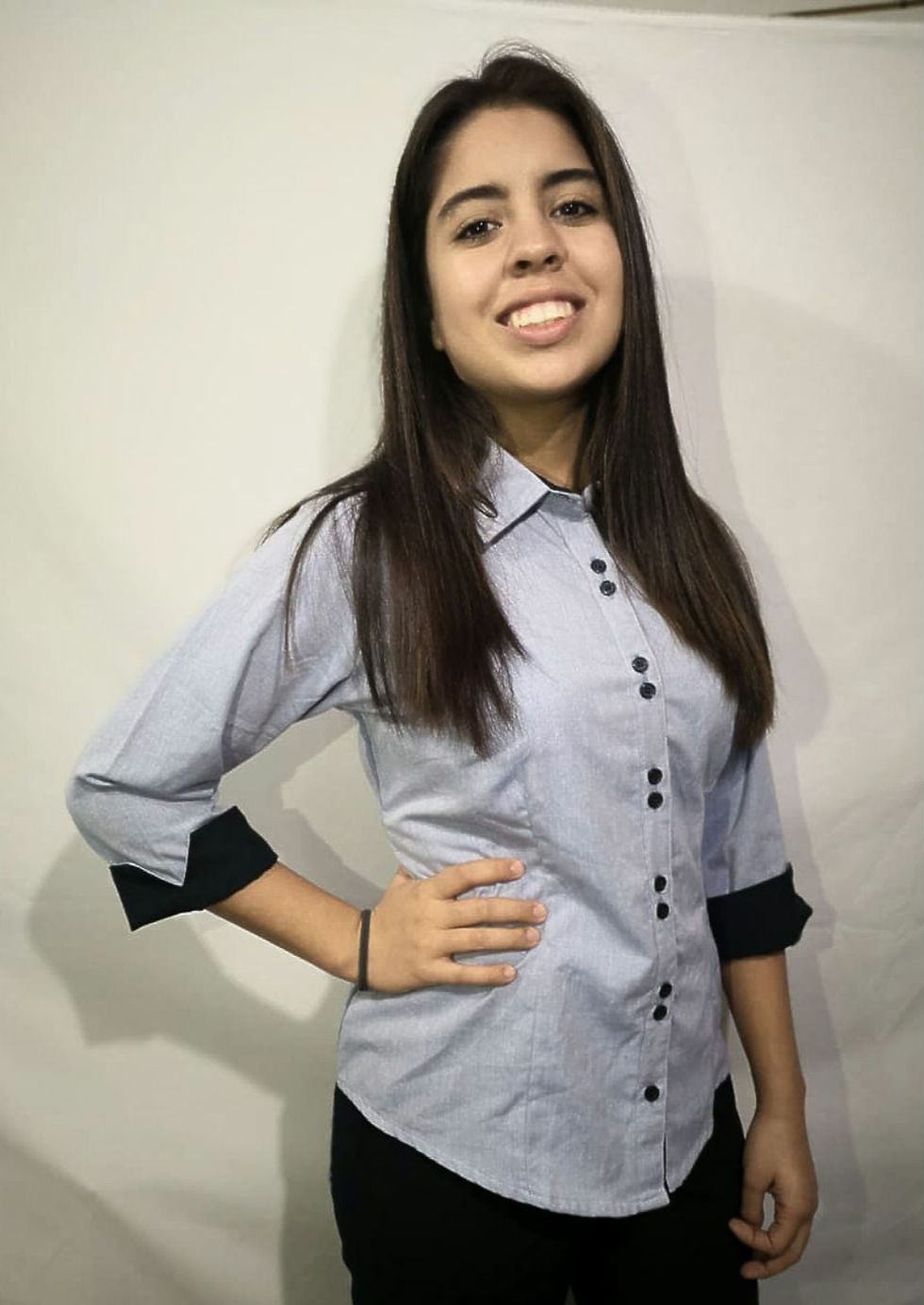 Miniatura: Blusa Ejecutiva manga 3/4 entela Premium con vivos