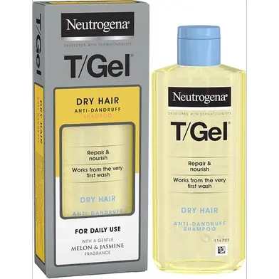 Neutrogena T/Gel Dry Hair Anti-Dandruff Shampoo front packaging