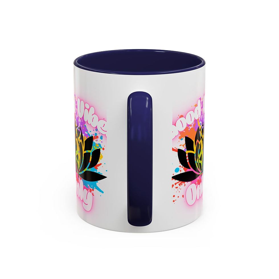 Thumbnail: Good Vibes Only Lotus Coffee Mug | Colorful Accent Mug