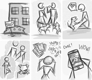 PawSeekr Storyboard – Concept Sketches and User Flow Ideation