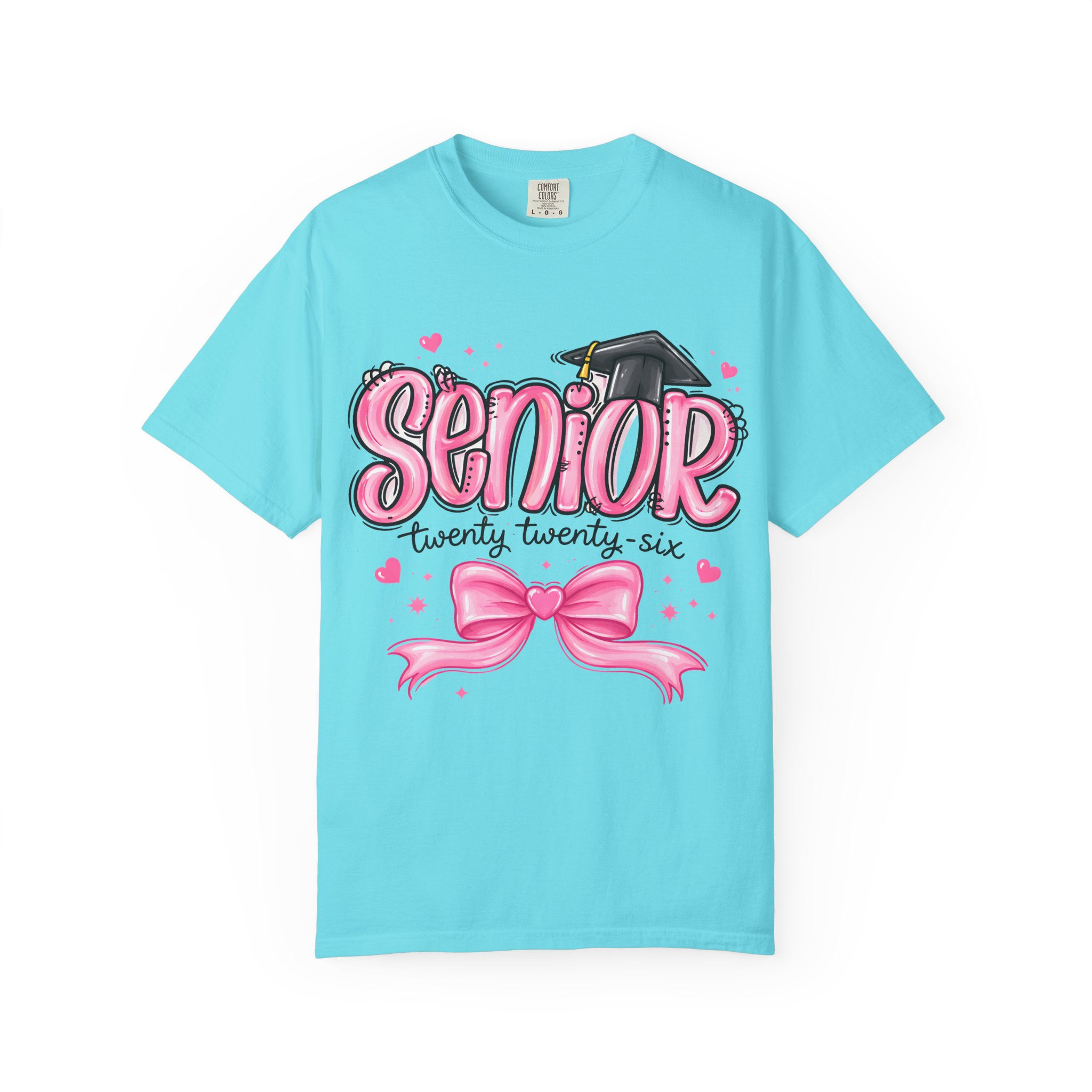 Senior 2026 T-Shirt — Pink Bow Graduation Tee Sr 2026 Tee