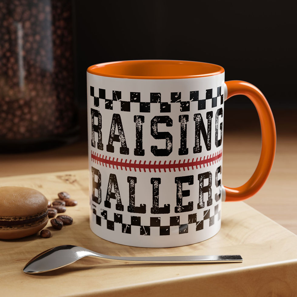 Thumbnail: Raising Ballers Baseball Accent Coffee Mug — Baseball Mom/Dad Gift (11/15oz)