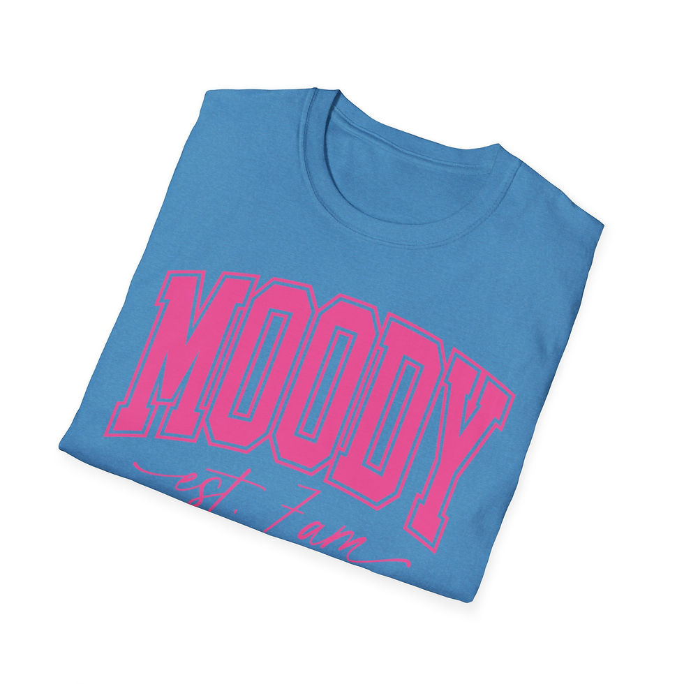 Thumbnail: Moody Est. 7am T-Shirt — Pink Retro College Style Tee