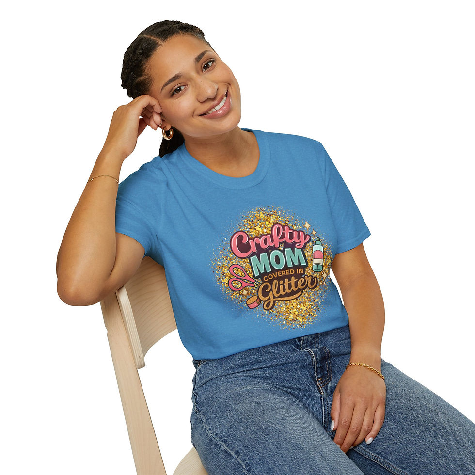 Thumbnail: Crafting Mom Glitter T-Shirt — "Crafting Mom" Tee for DIY & Craft Lovers