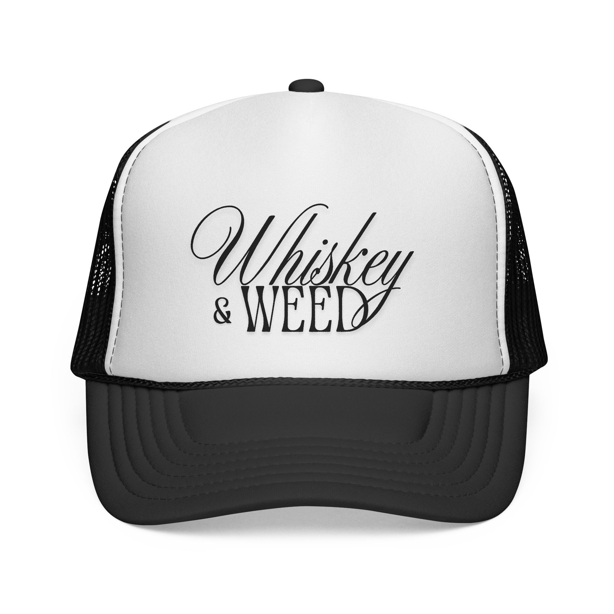 Whiskey & Weed Trucker Cap Bud and Liquor - 