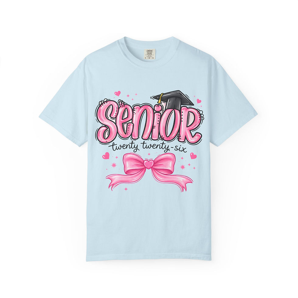Thumbnail: Senior 2026 T-Shirt — Pink Bow Graduation Tee Sr 2026 Tee