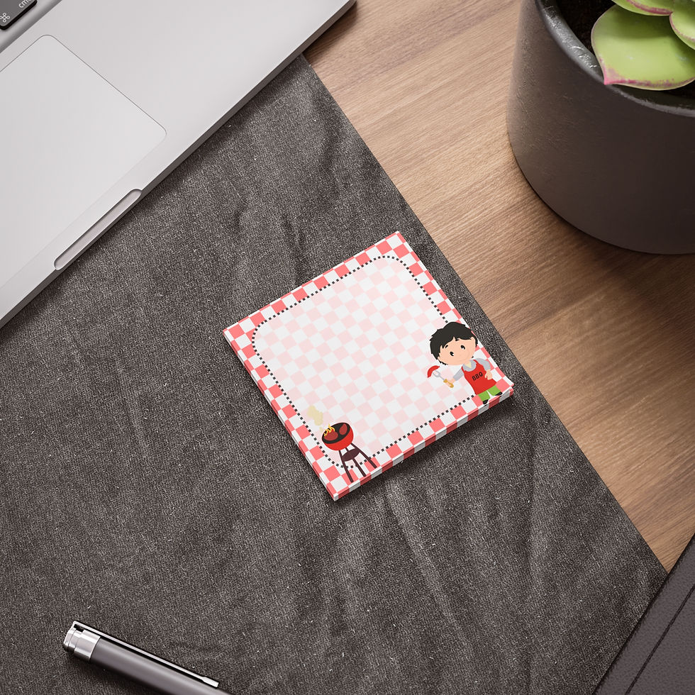 Thumbnail: BBQ Grill Boy Post-it Note Pads – Cute Picnic Sticky Notes