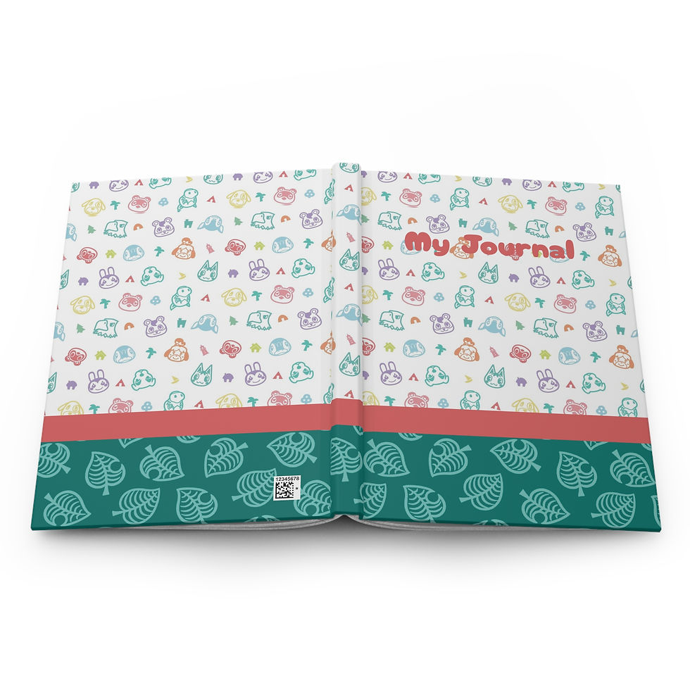 Thumbnail: Animal Pattern Crossing Hardcover Journal — "My Journal" Leaf Motif ACNH Diary