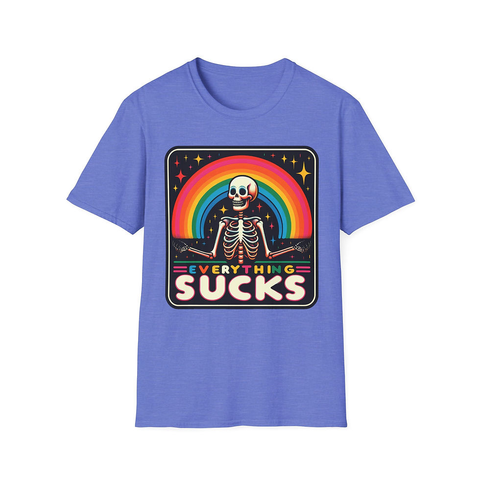 Thumbnail: Funny ‘Everything Sucks’ Rainbow Skeleton T-Shirt