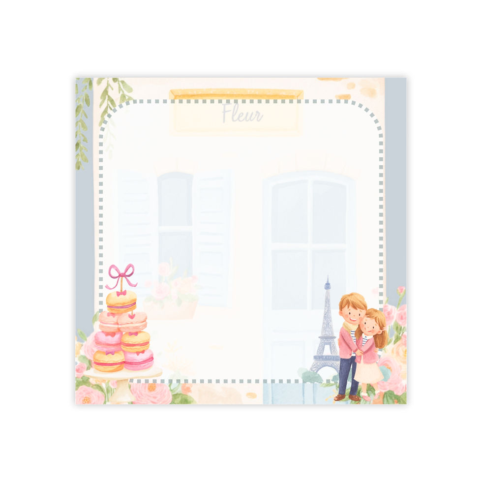 Thumbnail: Paris Romance Post-it Note Pads – Cute Couple & Macaron Desk Sticky Notes