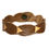Thumbnail: Small Olive Brown Gold Tip Laurel Leaf Leather Bracelet
