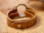 Thumbnail: Brass Ring Sienna Brown Leather Bracelet