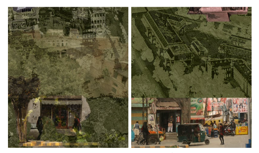 'Lahore ki eik Dastaan (diptych)' by Farida Batool (Lenticular print, 2025)