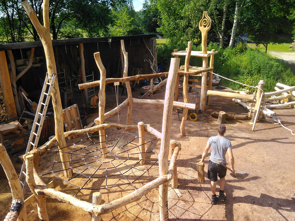 Miniaturbild: Het spinnenklimnet met zandspeelcombinatie robinia