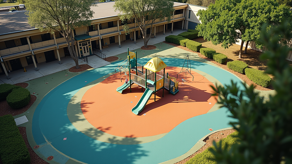 High angle view of Broward County elementary school playground