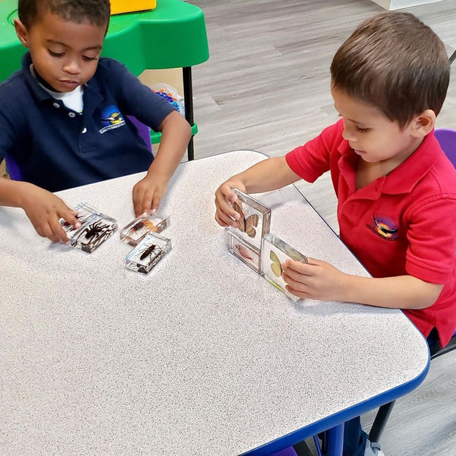 playing with shapes at soaring eagles academy