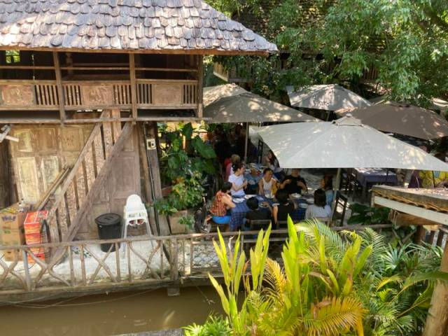 Meena Rice Based Cuisine – view of patio from our upstairs table