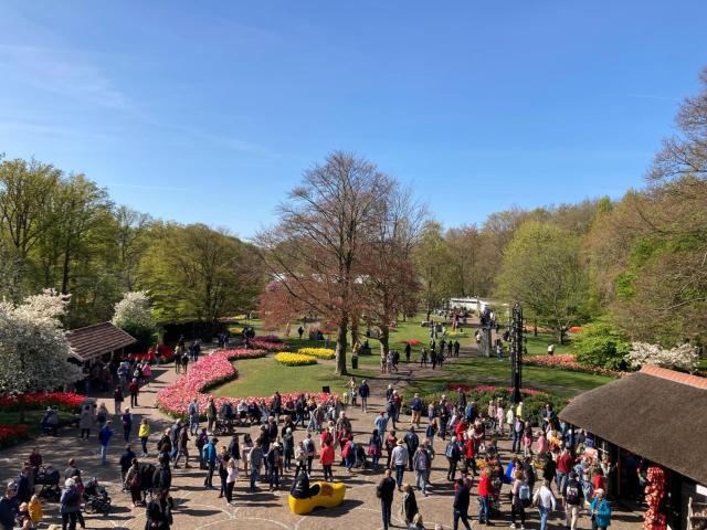 View from the windmill on the grounds; note paved flat walking paths
