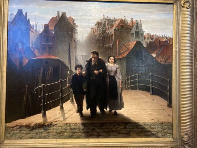 painting of Dutch Jewish family on their way to Sukkot celebration
