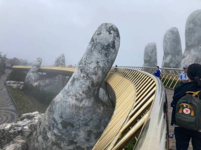 As the fog cleared, we could see both hands of the bridge