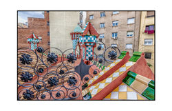 Gaudi Roof. Barcelona, Spain