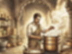 A man cooking idlis in a kitchen.
