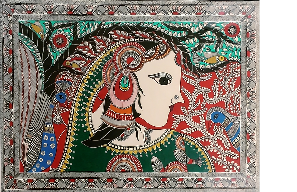 A Madhubani painting.