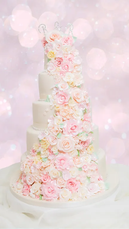 Rustic Designed Wedding Cake With Lace Finish Rustic Designed Wedding Cake With Lace Finish