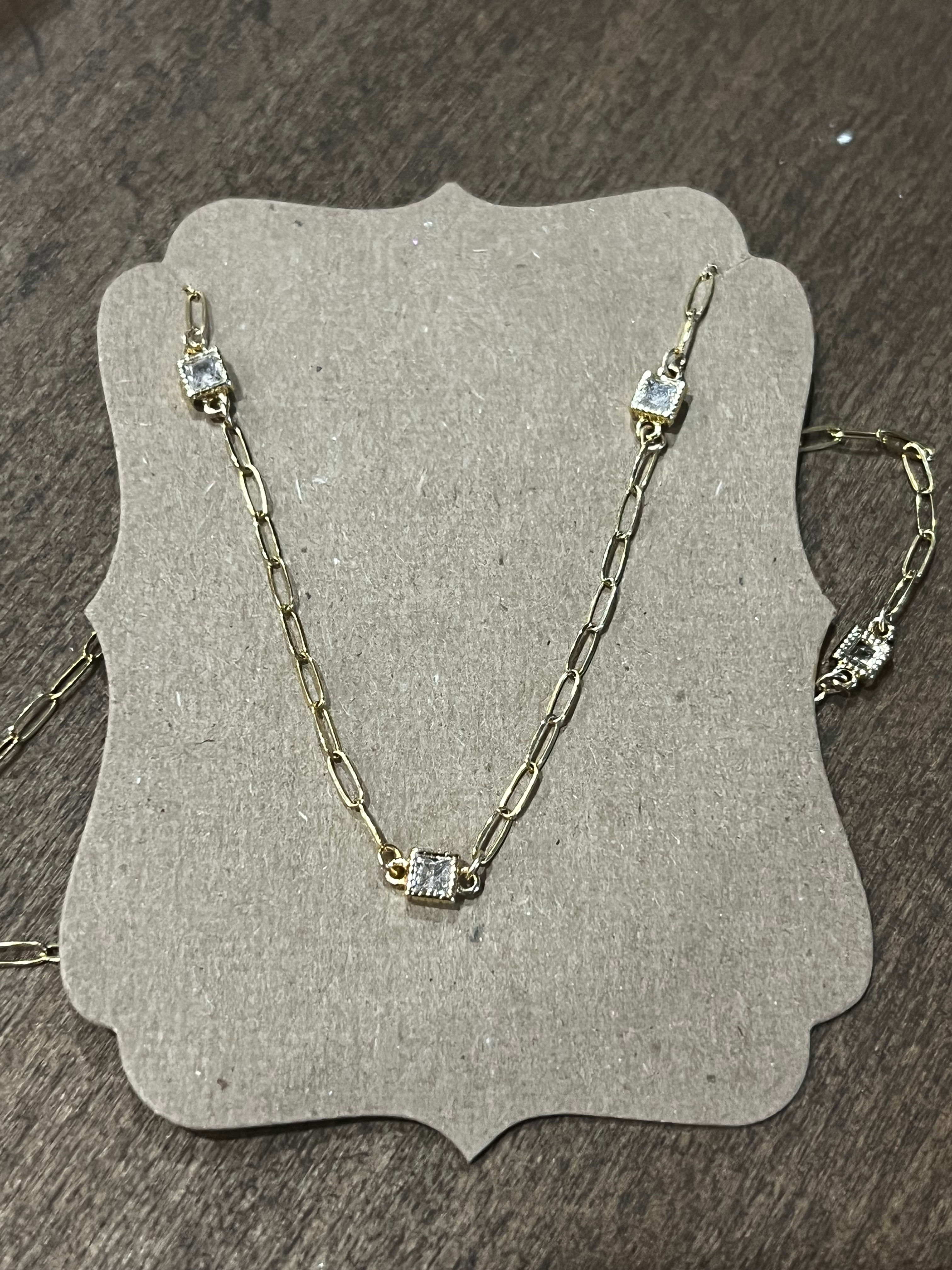 Gold Squared Necklace