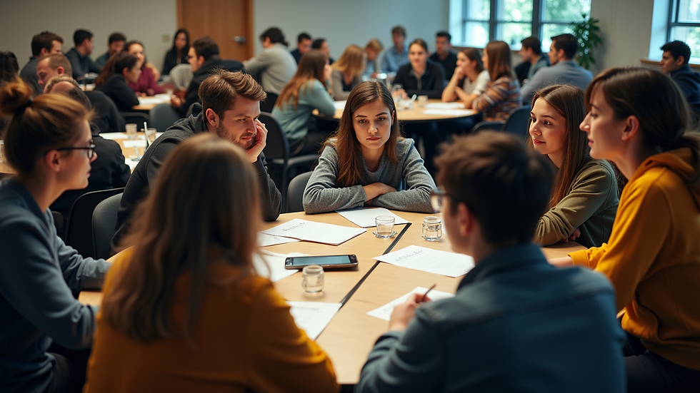 High angle view of students participating in a LAMDA class