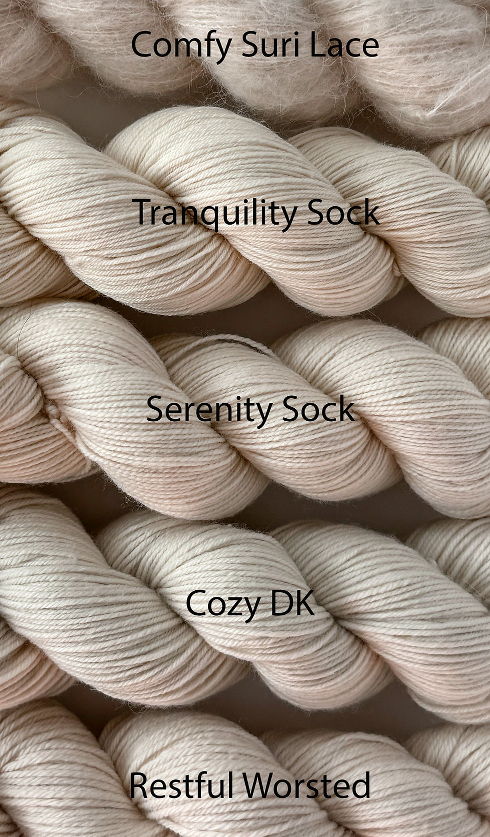 Thumbnail: Different yarn bases of cream yarn