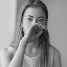 Black and White Portrait of a Model