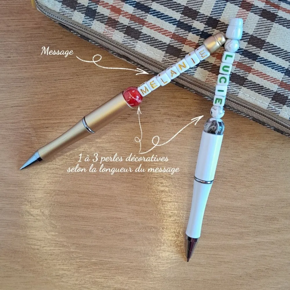 Stylo personnalisé prénom en perles