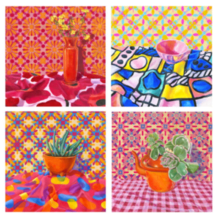 Pack of 8 cards - maximalist paintings