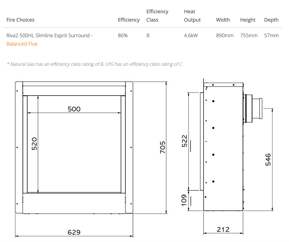 Thumbnail: Riva2 500HL Slimline Gas Fire