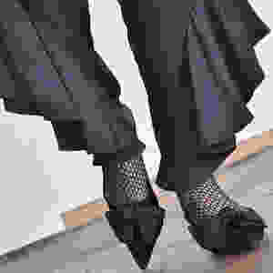 Swedish Stockings Black Fishnet Socks under pants