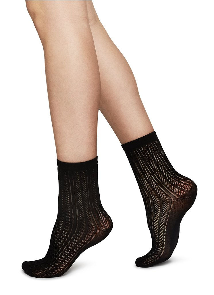 Sustainable Hosiery Swedish Stockings Klara Knit Socks Black Australia NZ