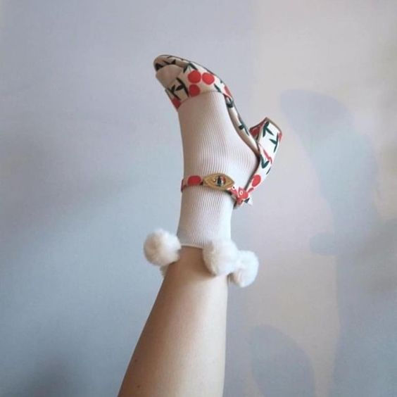 Swedish Stockings Ebba Pom Pom Socks